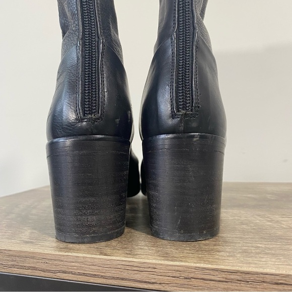 Hope by Ringstrand Söderberg Black Leather Heeled Ankle Boots Booties 37 6.5 - Picture 4 of 6